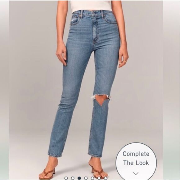 Abercrombie & Fitch The 90s Slim Straight Ultra High Rise Jeans - Picture 2 of 11